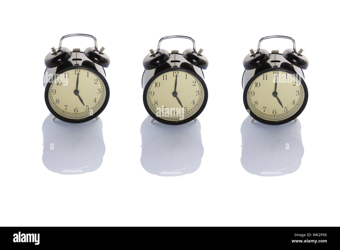 Clocks On White Background Stock Photo Alamy