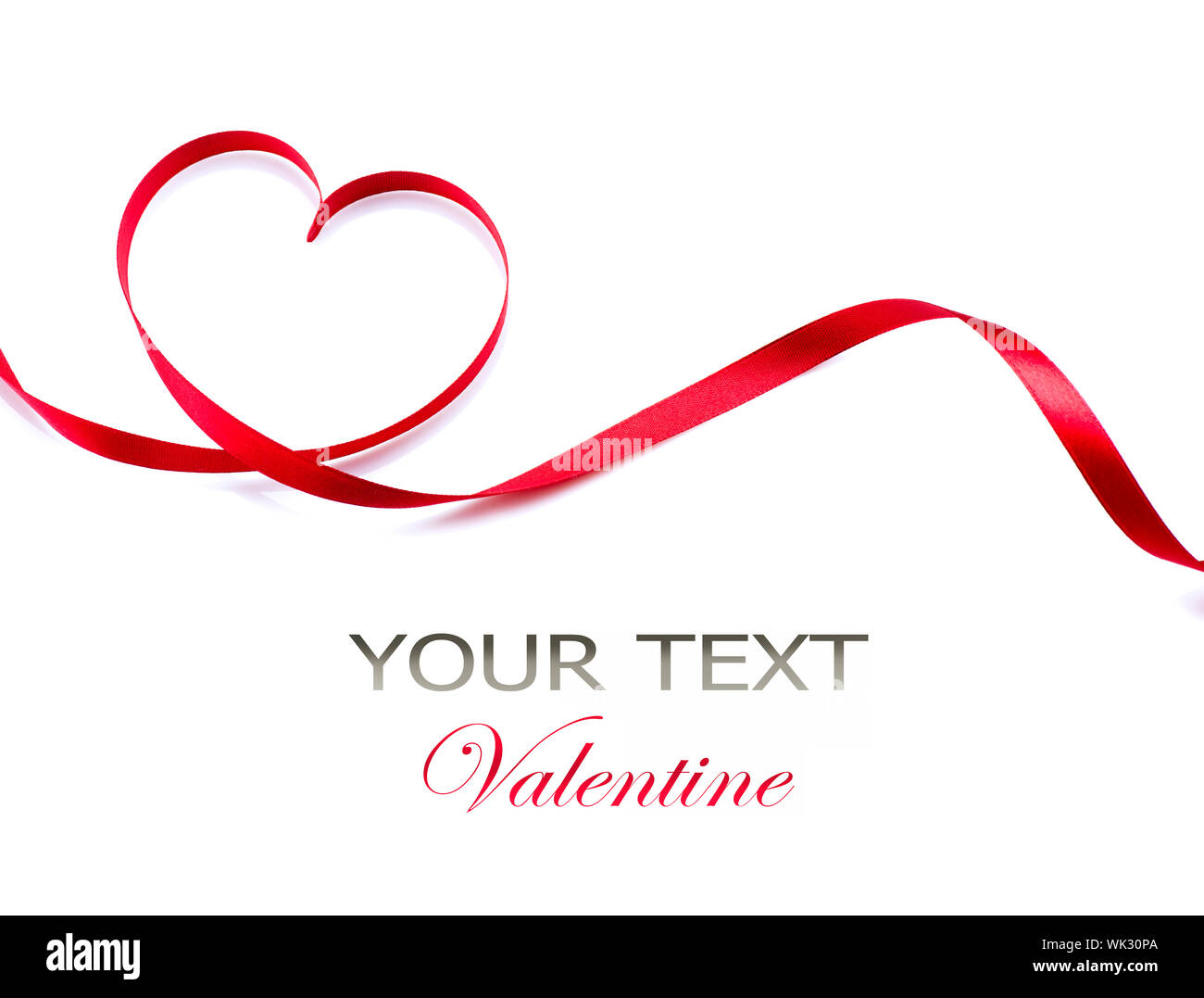 Valentine Heart. Red Silk Ribbon. Love Symbol Stock Photo Alamy