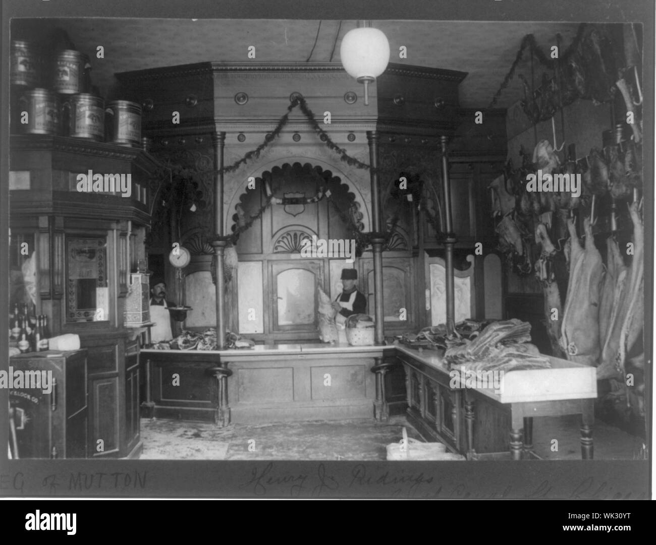 Interior of butcher shop of Henry J. Ridings. 197 S. Canal Street ...