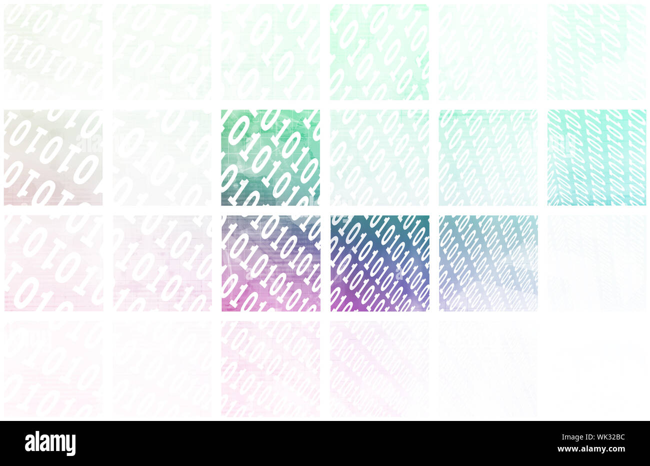 Binary Data Stream with Arrows on Digital Abstract Stock Photo