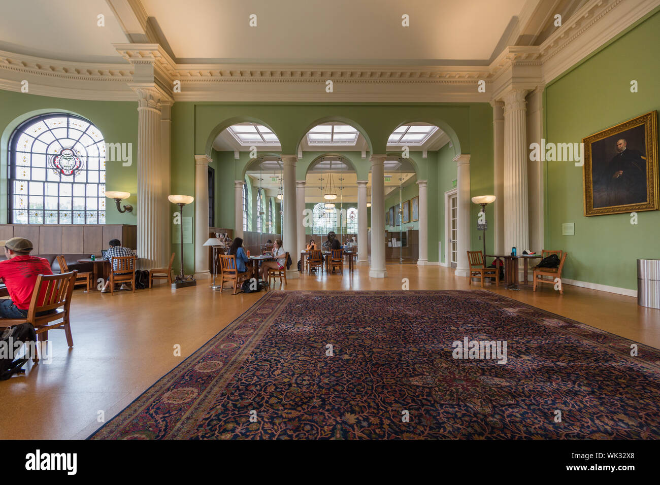Interior of the Albert D. Hutzler Reading room located in Gilman Hall