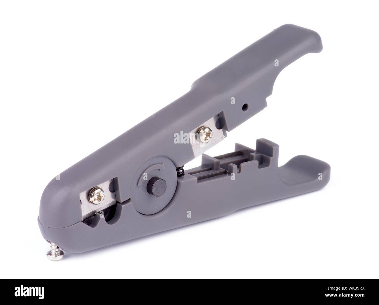 Grey Crimping and Cutting Tool for Computer Network isolated on white ...
