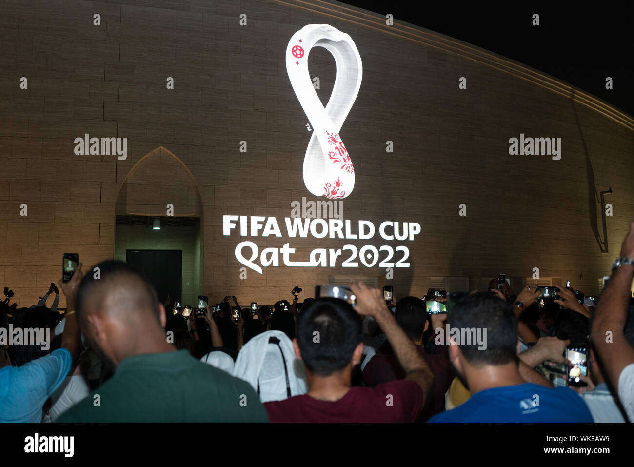 Fifa World Cup. Logo on white background. Flag of Qatar. 12251873