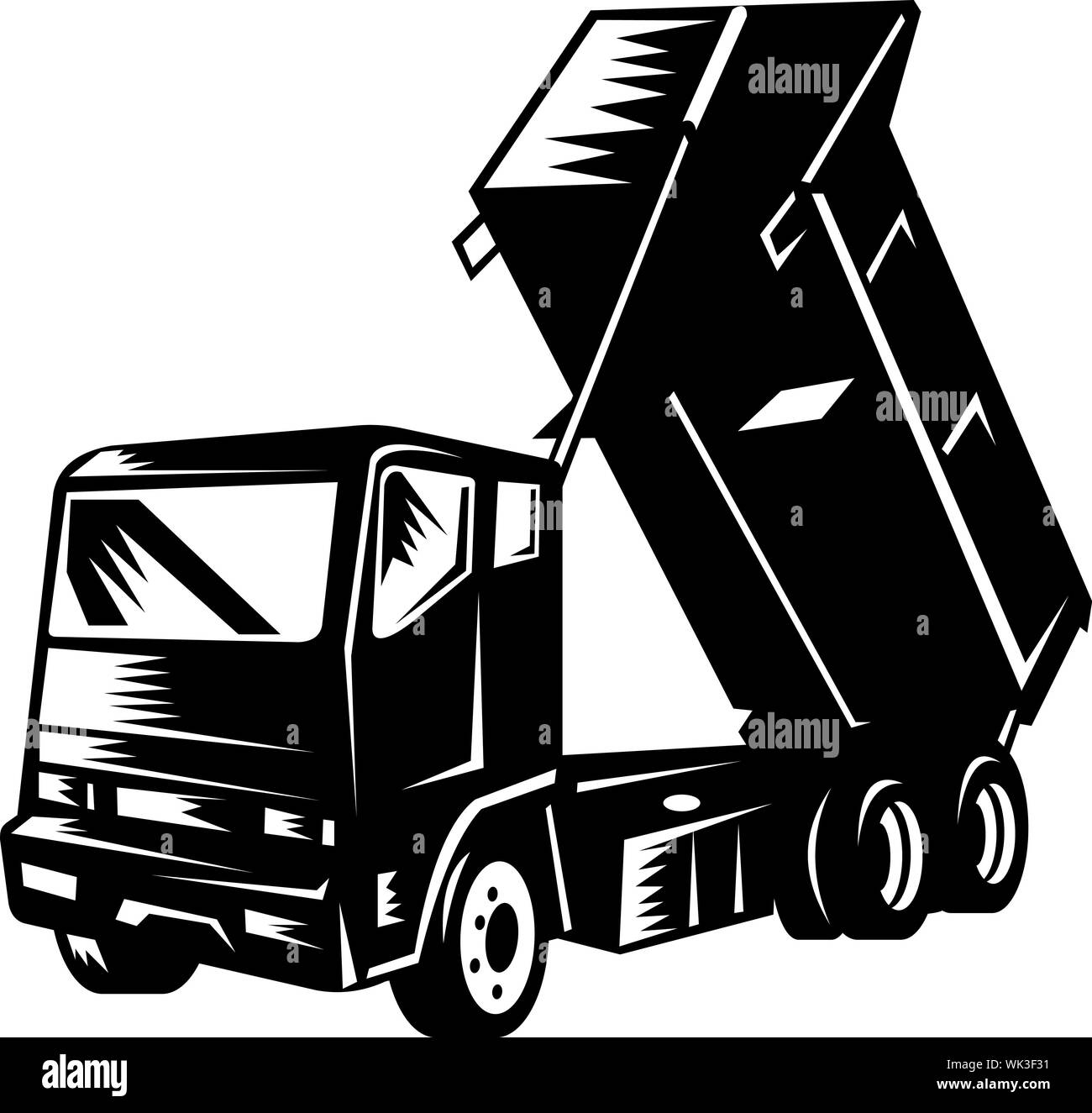 Dump Truck Isolated Black and White Stock Photos &amp; Images - Alamy