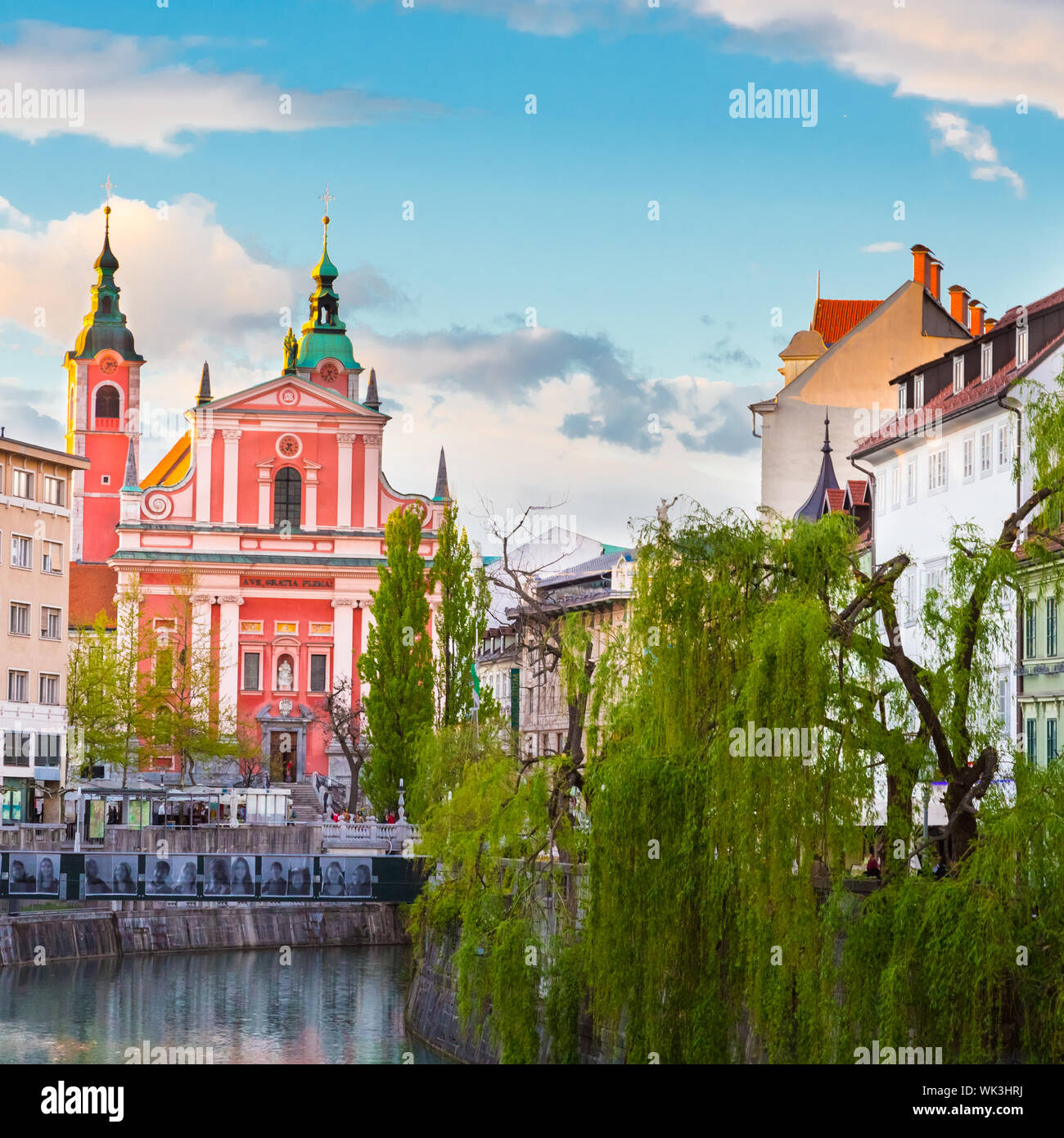 Romantic medieval Ljubljana, Slovenia, Europe. Stock Photo