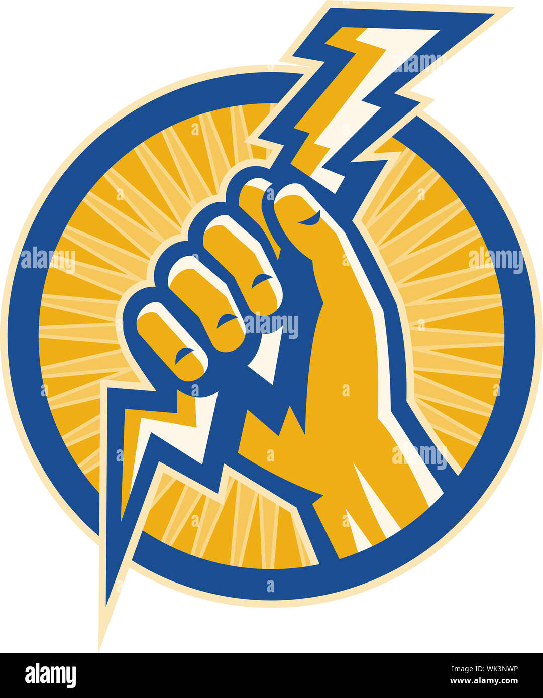 illustration or Imagery that shows a Hand hold a lightning bolt of ...