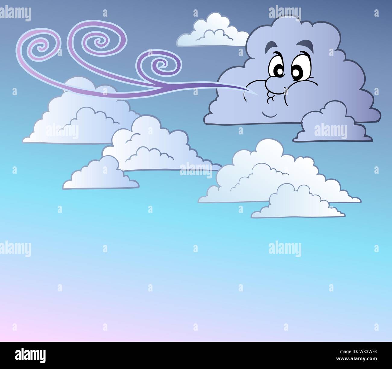Windy cloud cartoon hires stock photography and images Alamy