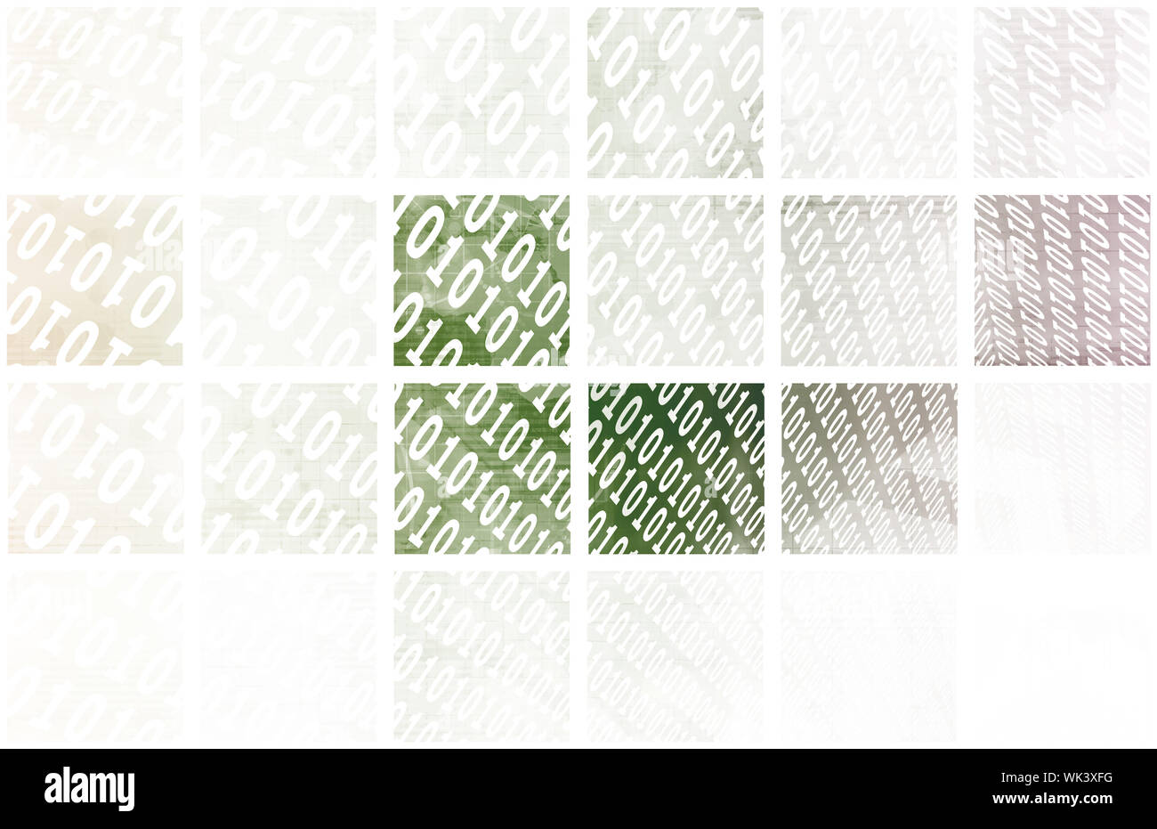 Binary Data Stream with Arrows on Digital Abstract Stock Photo