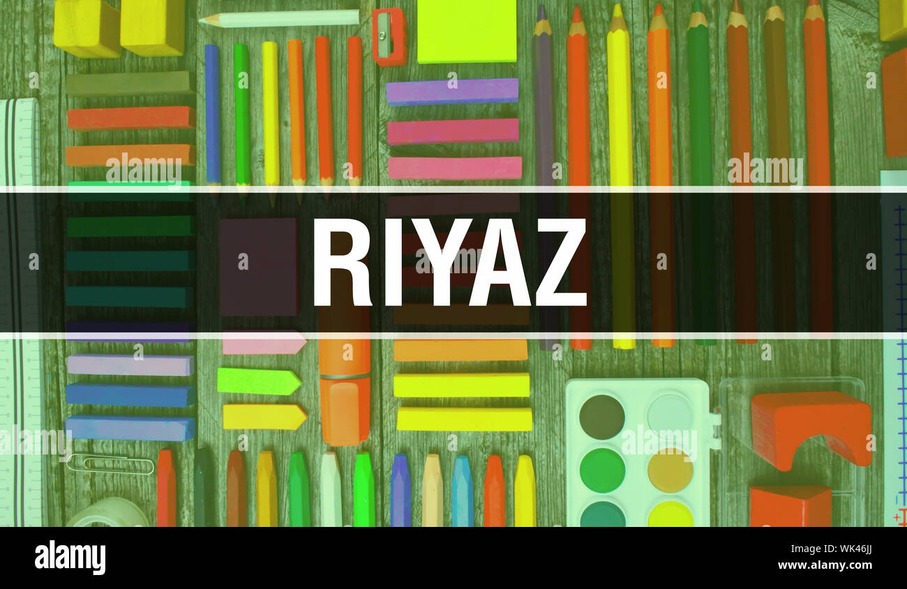 Riyaz text with Back to school wallpaper. Riyaz and School