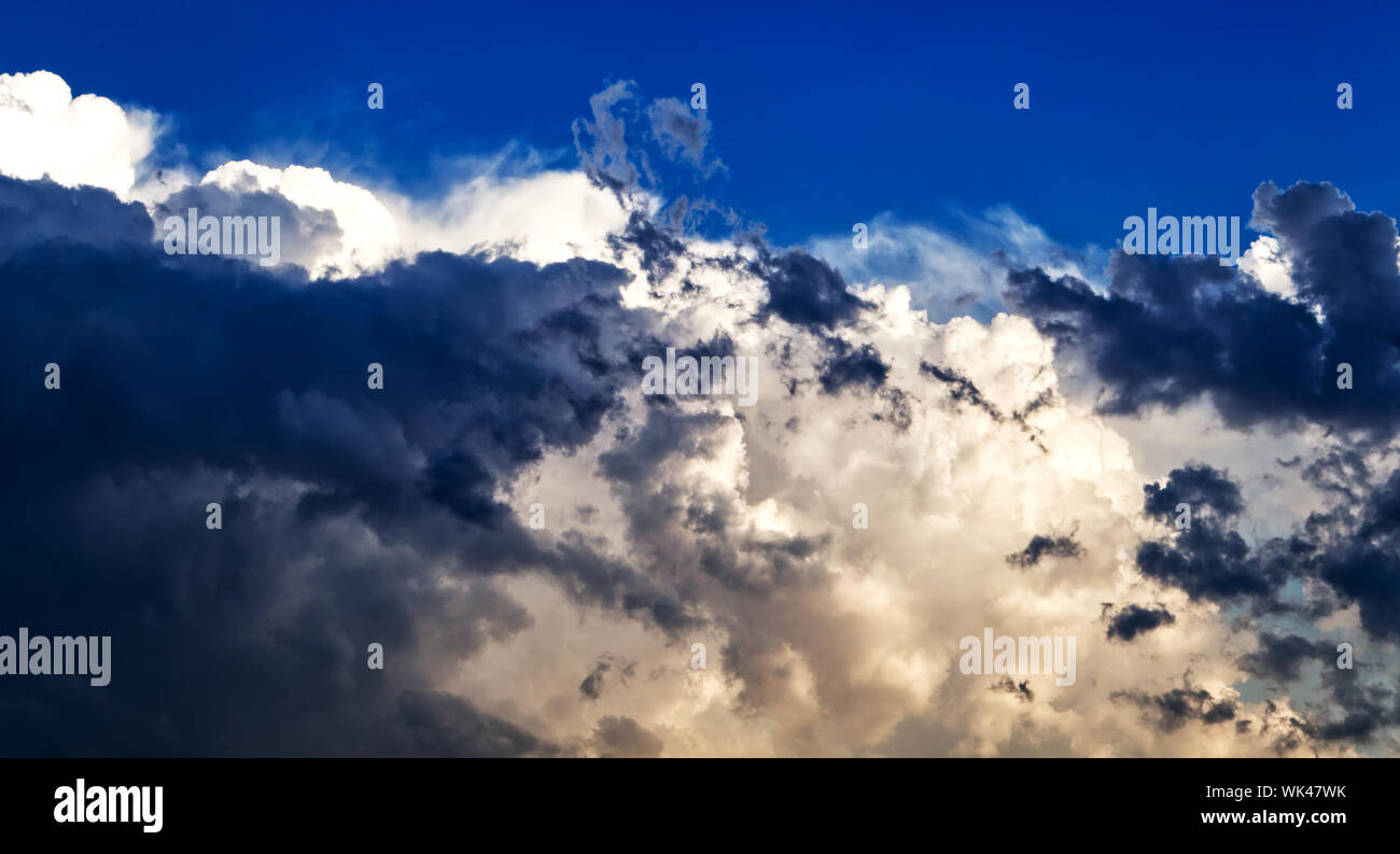 Dramatic cloudscape area background, fair storm clouds Stock Photo