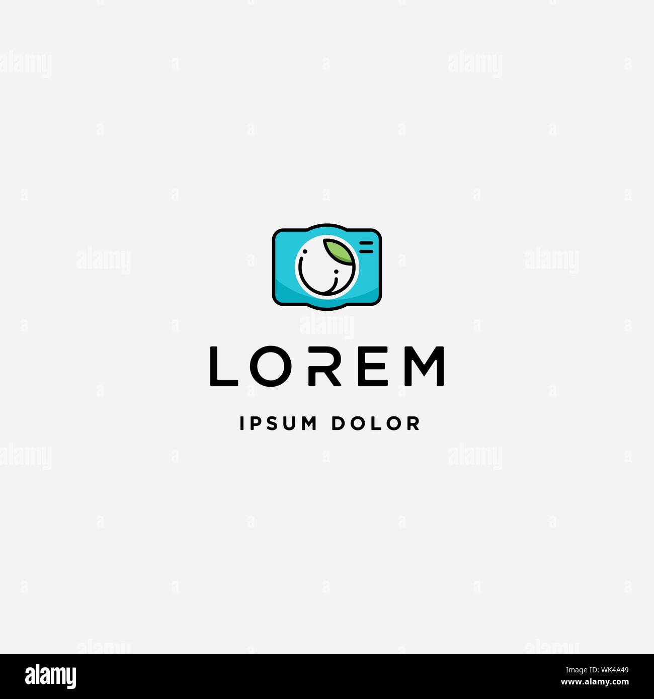 Camera Leaf Logo Template Design Vector Icon Stock Vector