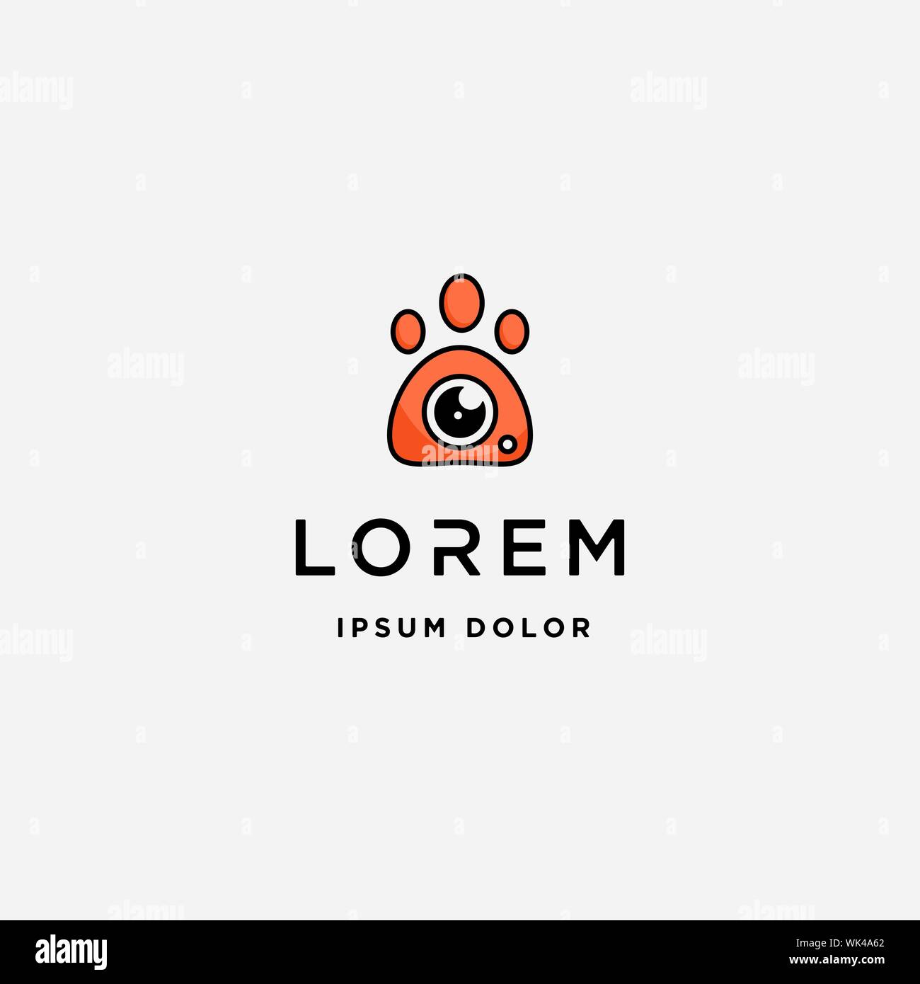 Dog Paw Camera Logo Template Vector Design Stock Vector