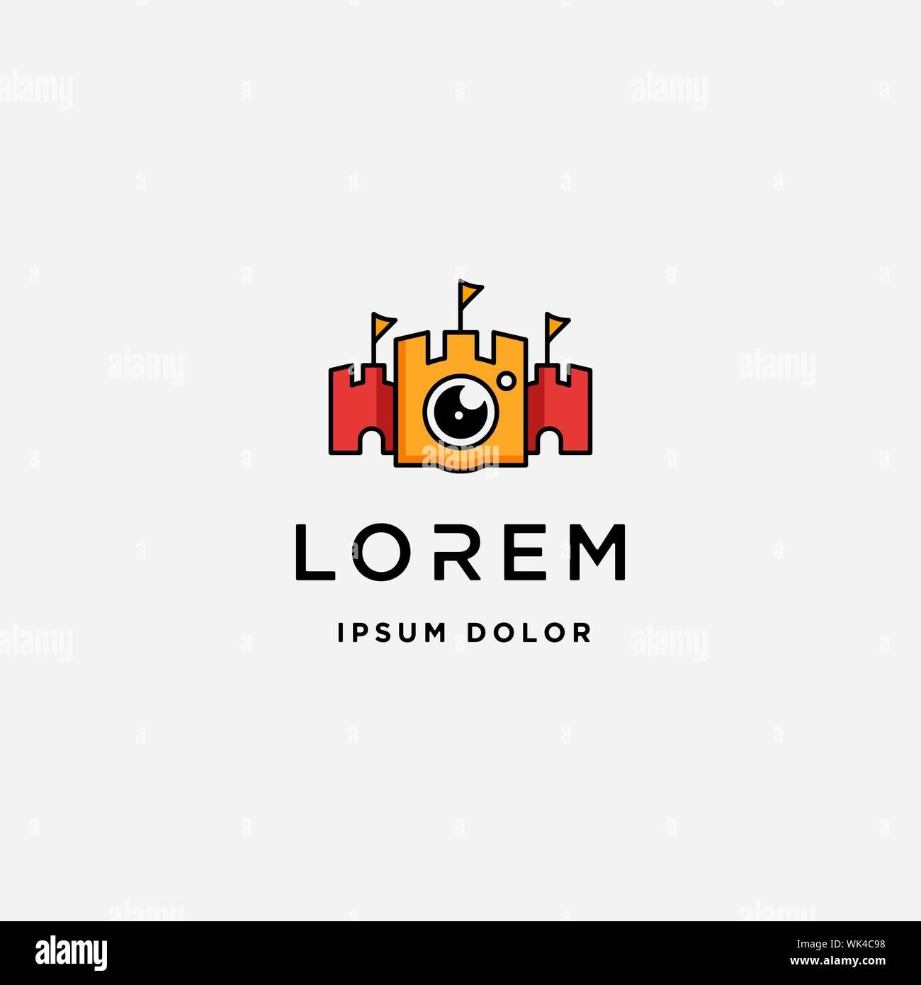 Camera Fort Logo Template Vector Design Stock Vector