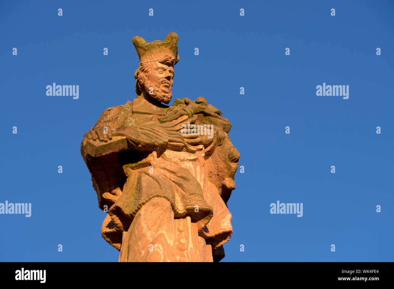 Johannes Nepomuk, Statue, Heiliger, Standbild, JohannesvonNepomuk, Joannes de Pomuk, Märtyrer, ertränkt Stock Photo
