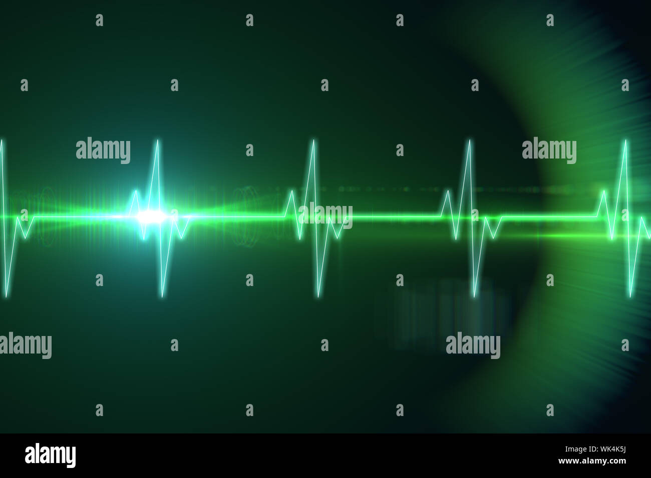 Digitally generated ECG line in black and green Stock Photo