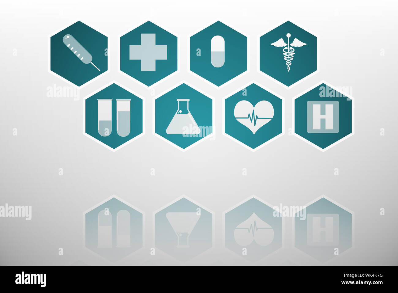 Digitally generated medical interface in blue and white Stock Photo
