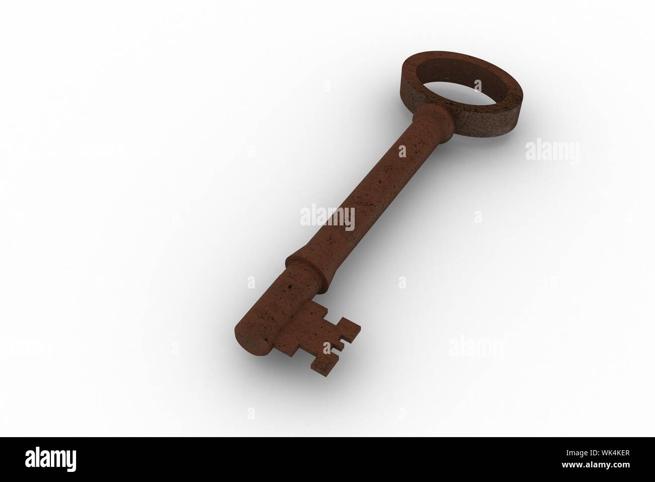 Digitally generated rusty old key on white background Stock Photo - Alamy
