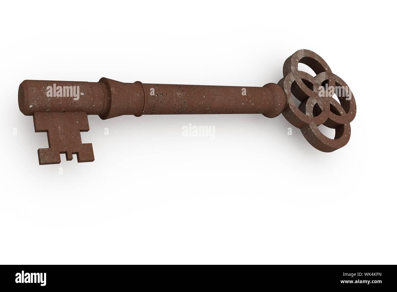 Digitally generated rusty old key on white background Stock Photo - Alamy