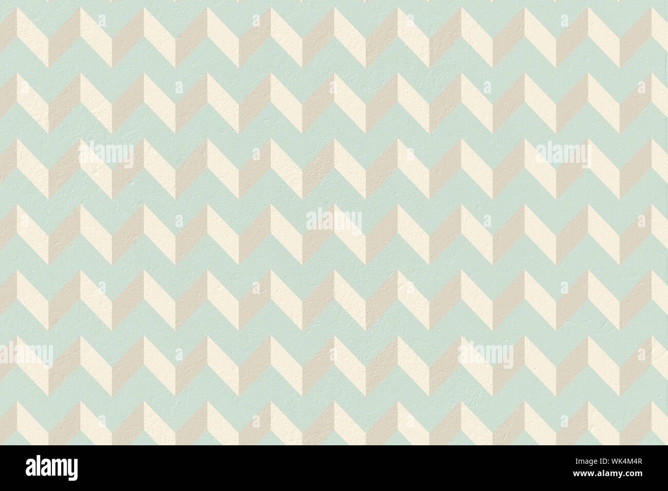 Digitally generated blue and cream patterned wallpaper Stock Photo