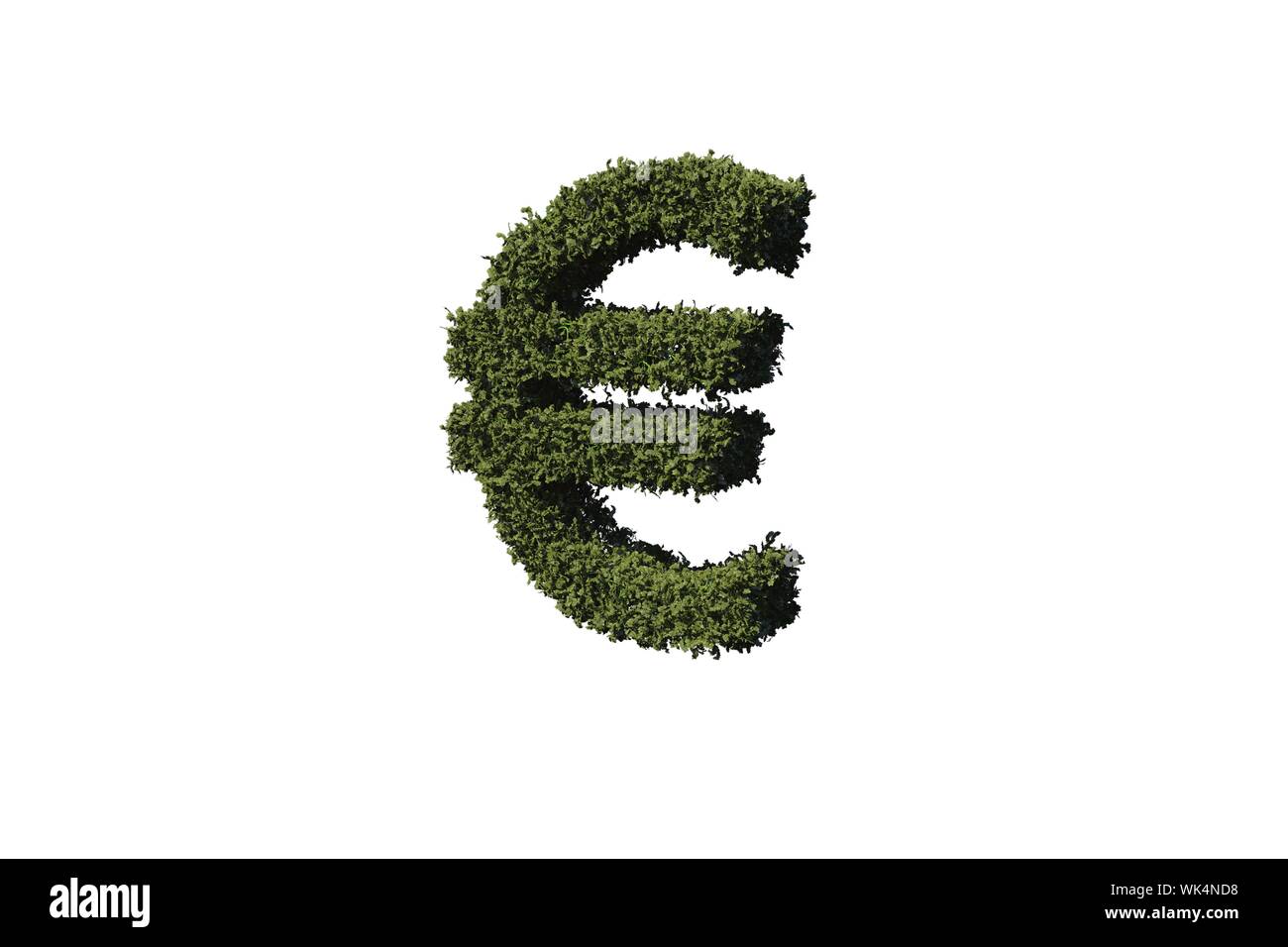 Euro sign made of leaves on white background Stock Photo - Alamy