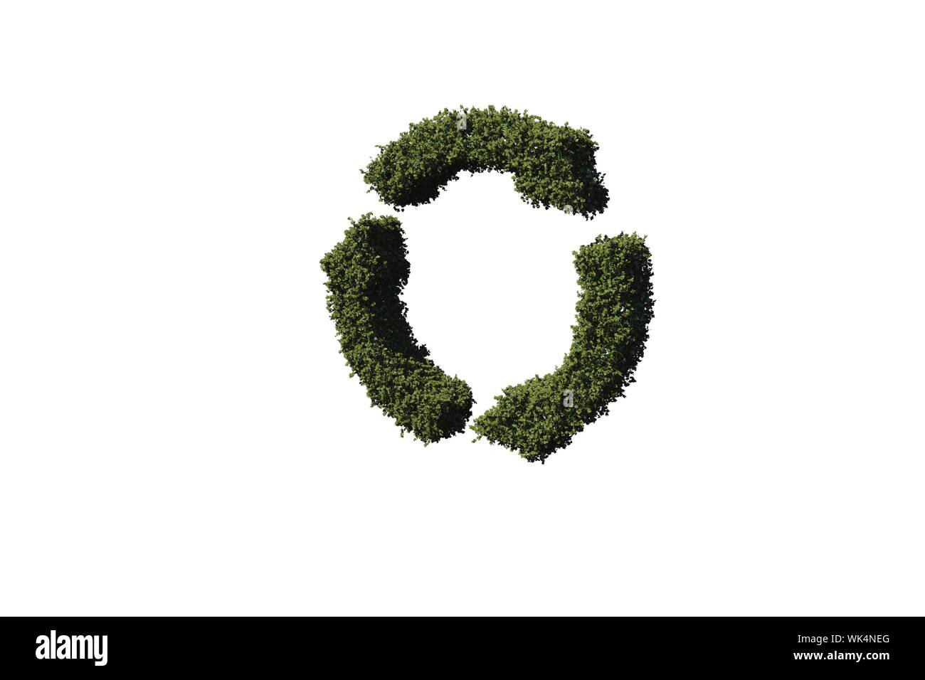 Recycling symbol made of leaves on white background Stock Photo - Alamy