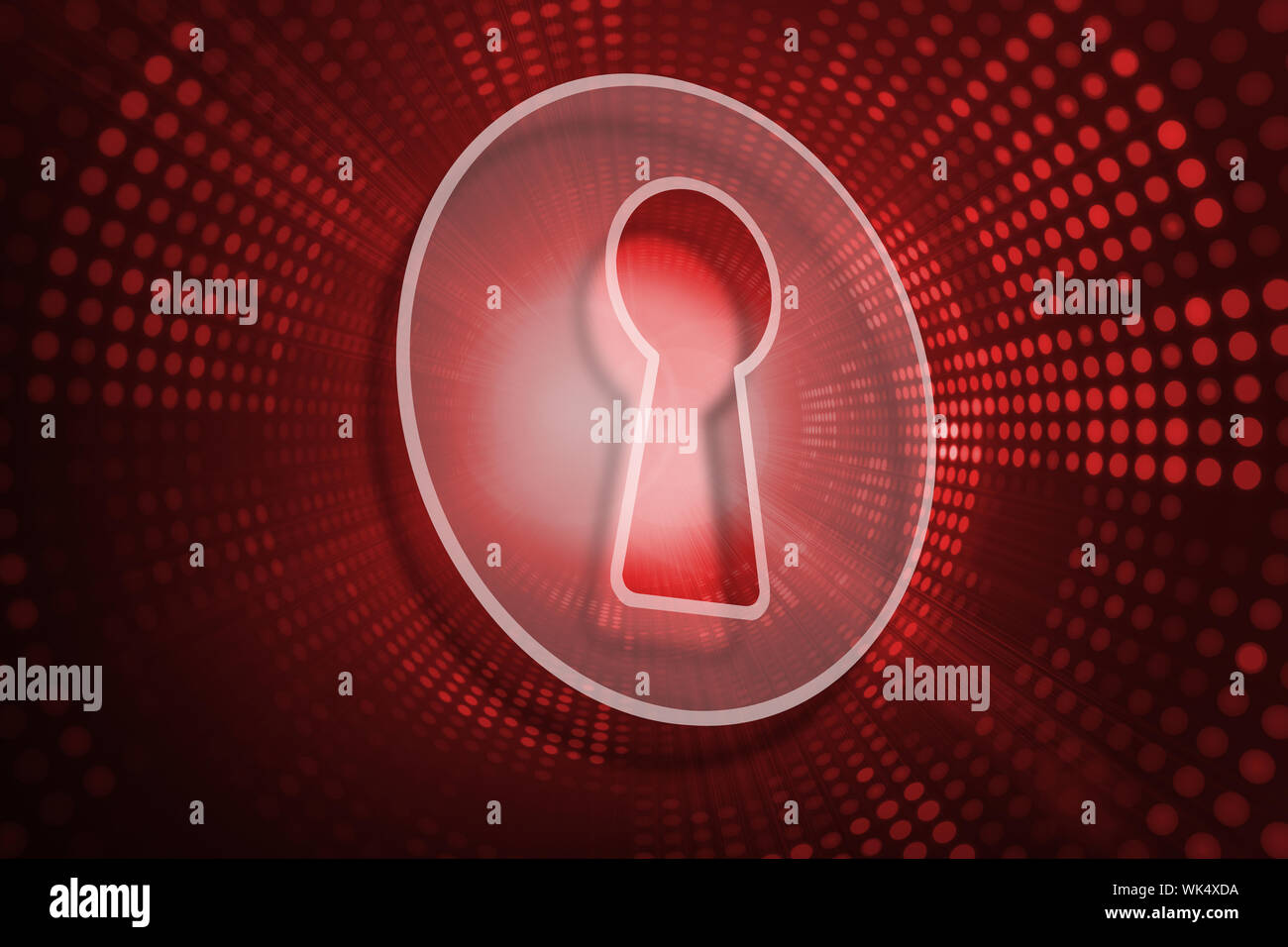 Keyhole against red pixel spiral Stock Photo - Alamy