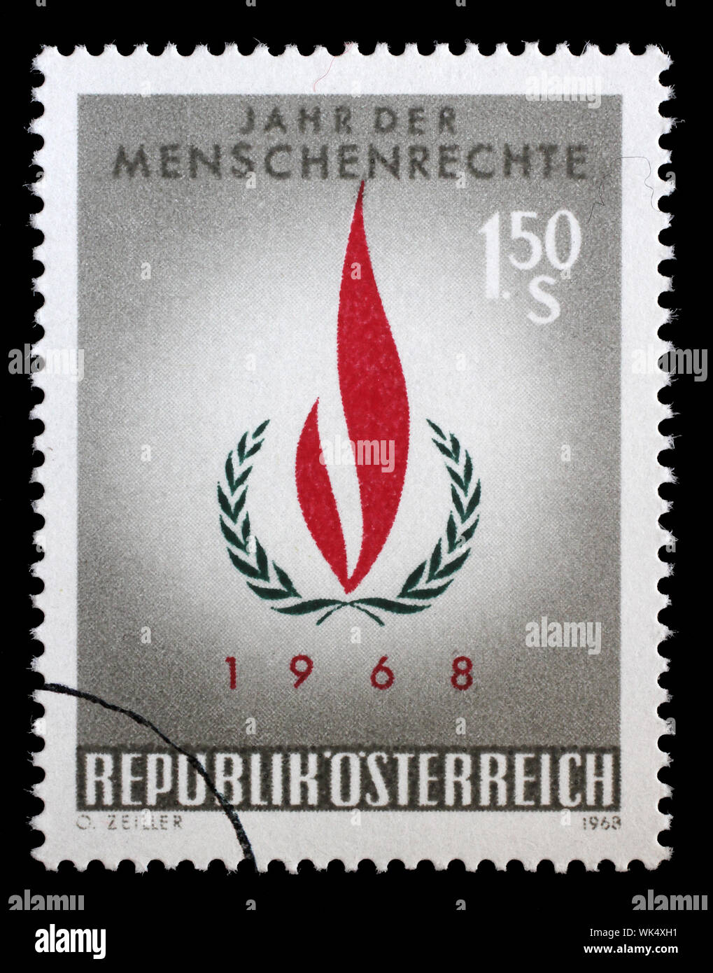 Stamp printed in Austria, shows International Year of Human Rights, circa 1968. Stock Photo