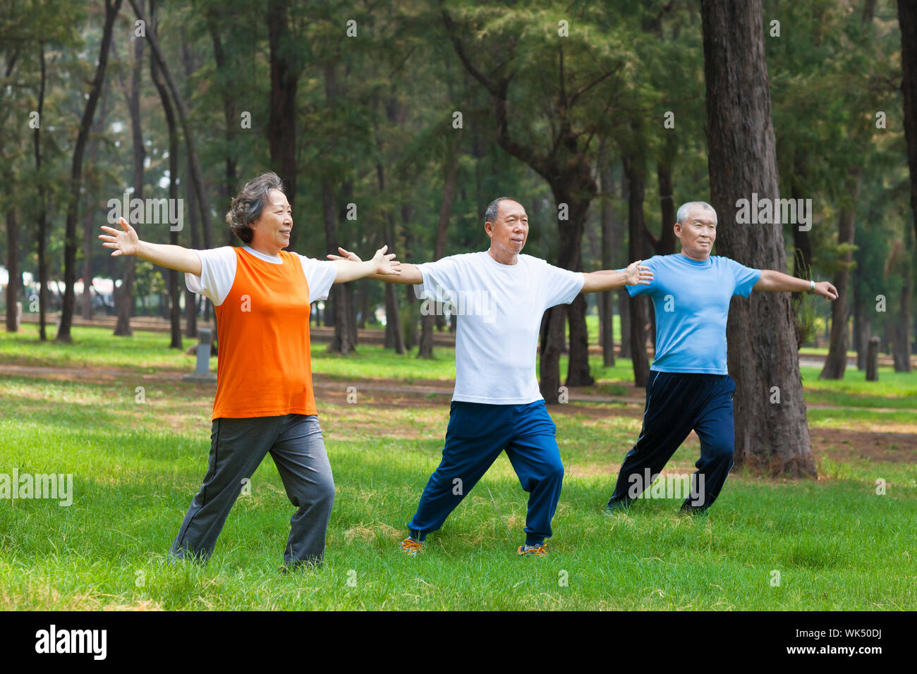 seniors doing gymnastics in the park Stock Photo - Alamy