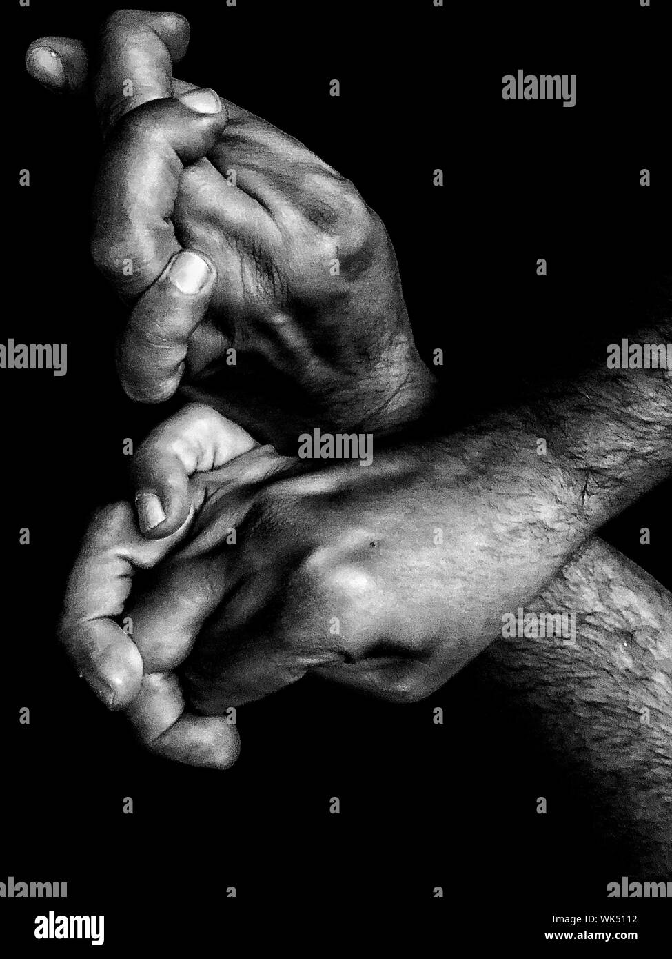 Hands close up detail Black and White Stock Photos & Images - Alamy