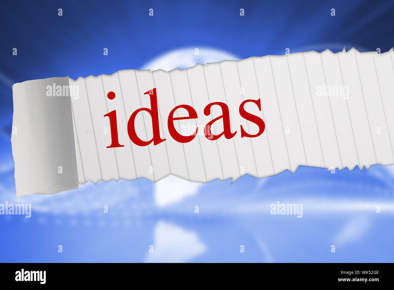 The word ideas against global technology background Stock Photo