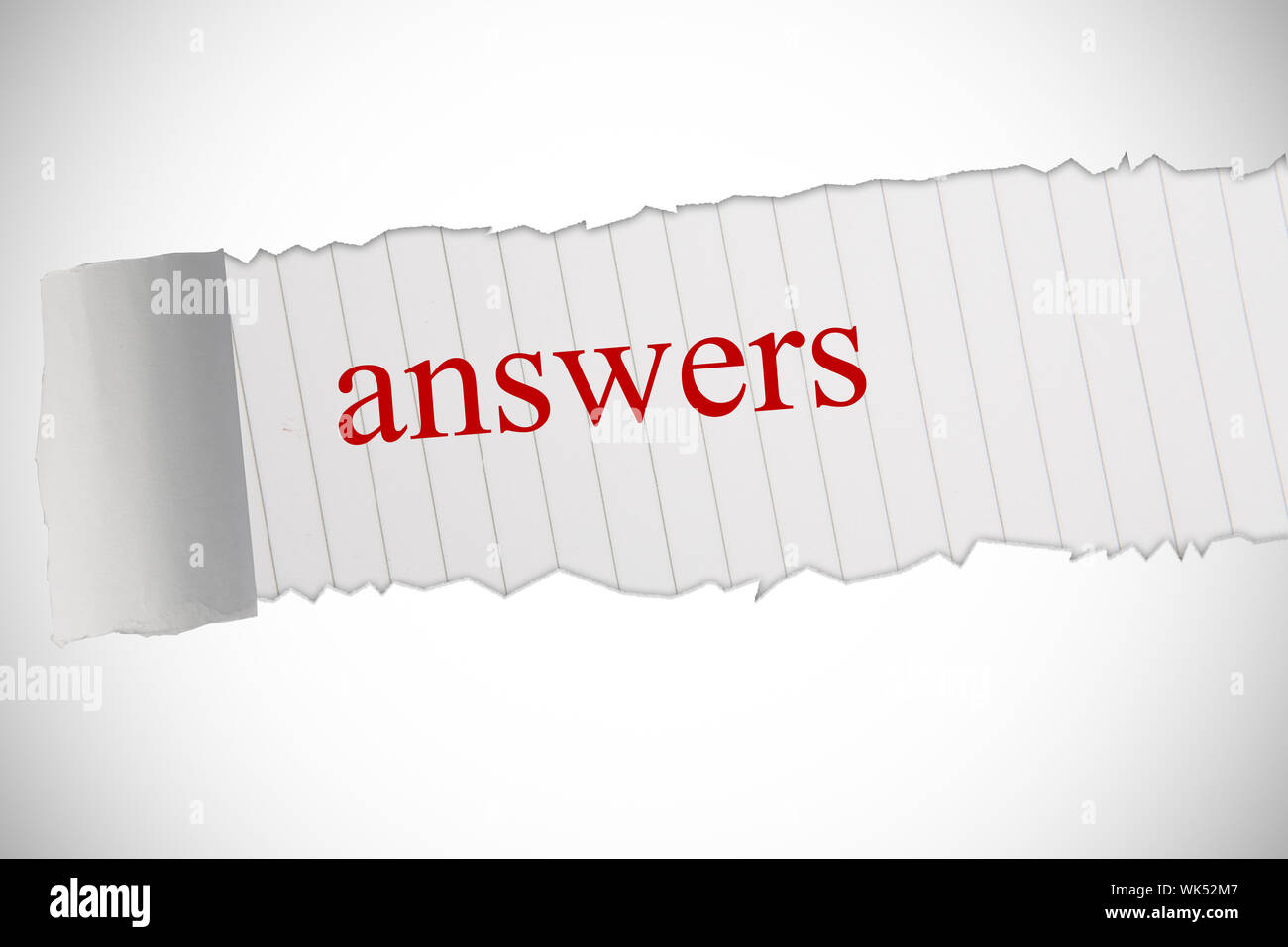 The word answers against white background with Stock Photo Alamy