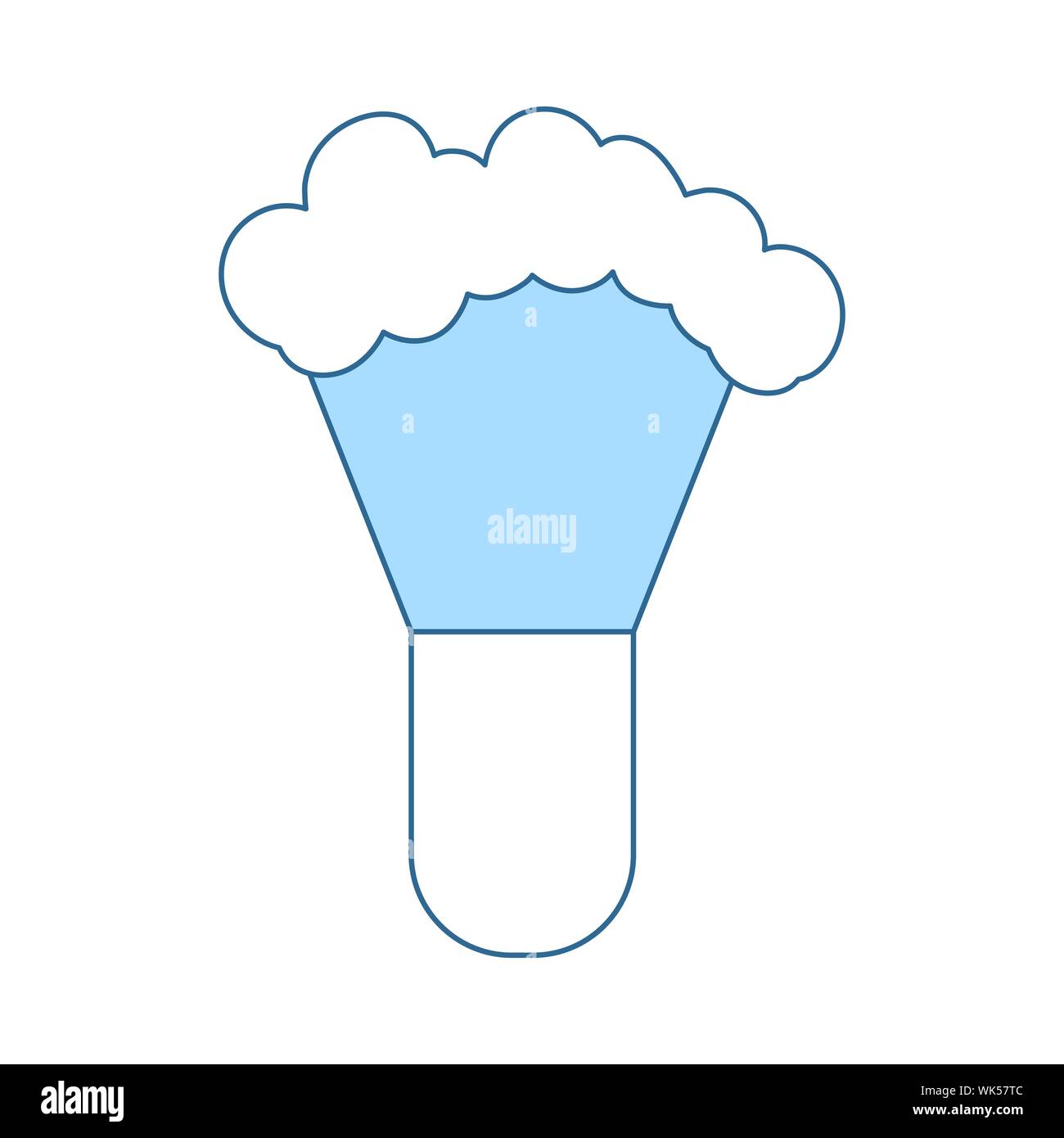 Shaving Brush Icon. Thin Line With Blue Fill Design. Vector Illustration. Stock Vector