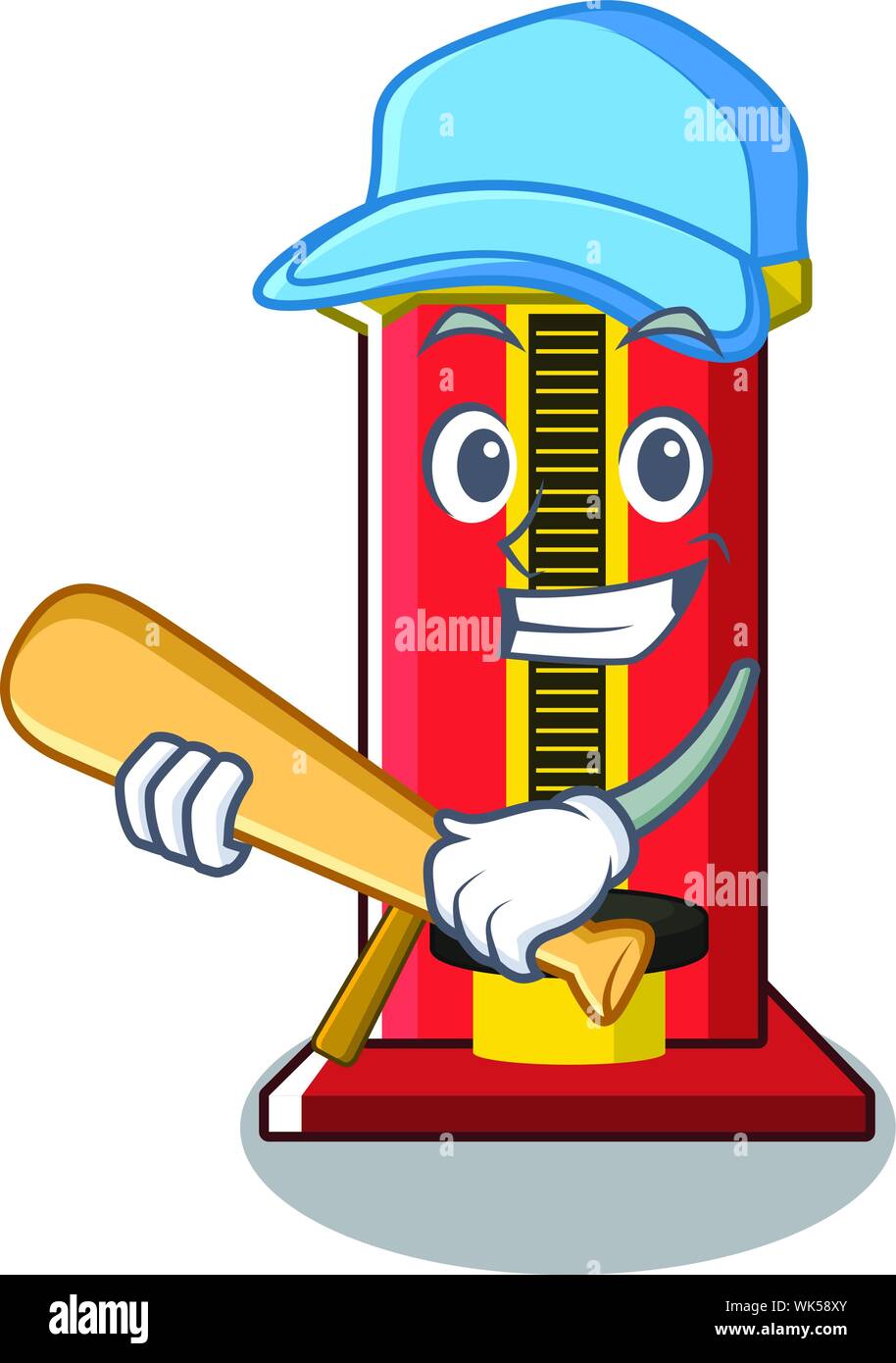 Playing baseball hammer cartoon shaped character game machine Stock