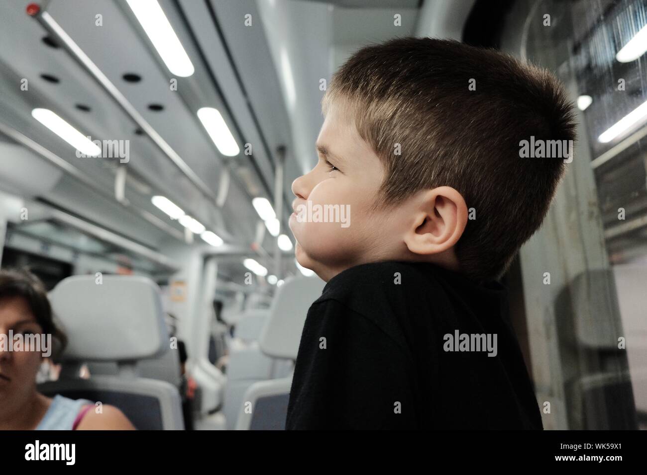 Boy bus journey hi-res stock photography and images - Alamy
