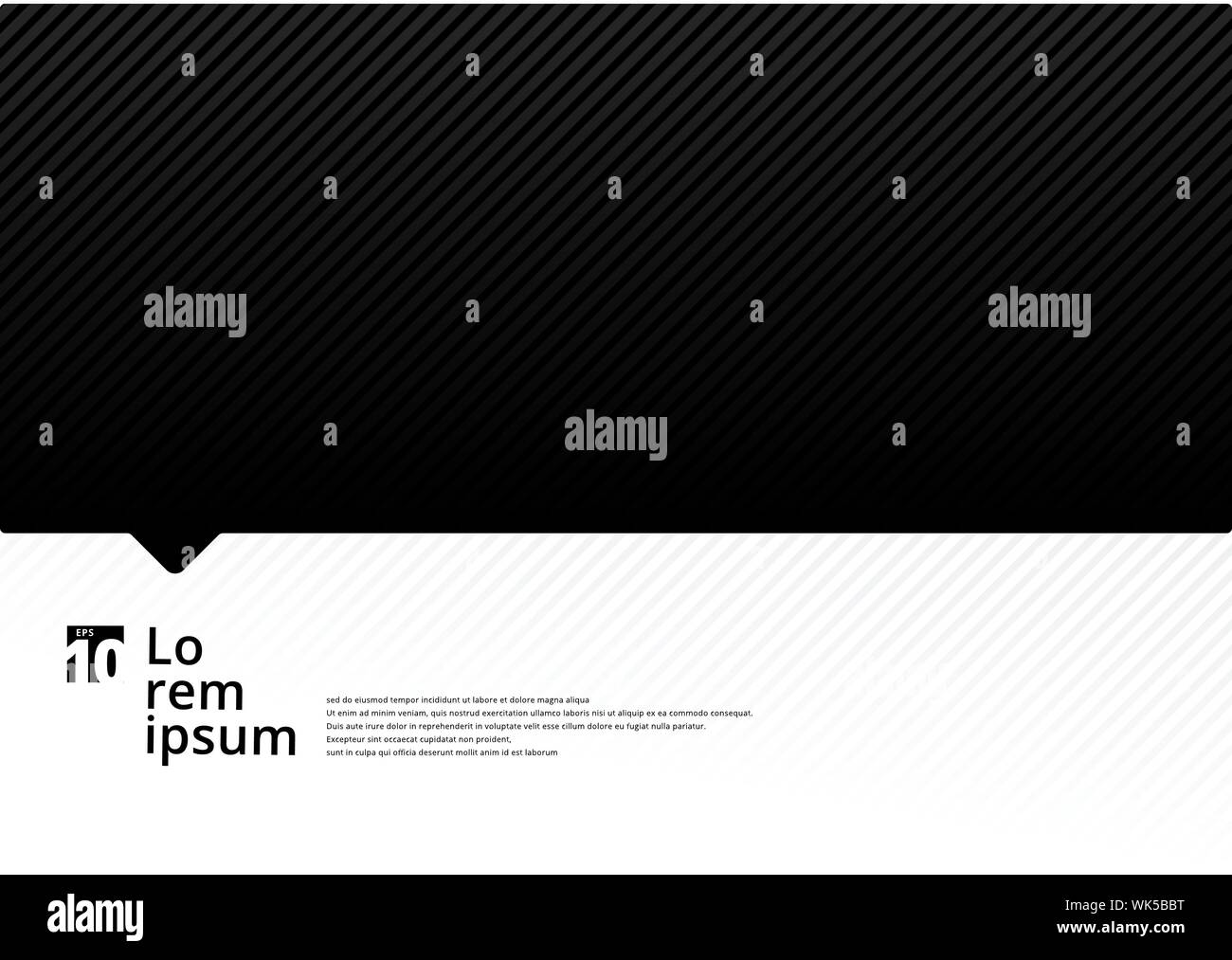 Template black and white with diagonal lines pattern background and texture. Vector illustration Stock Vector