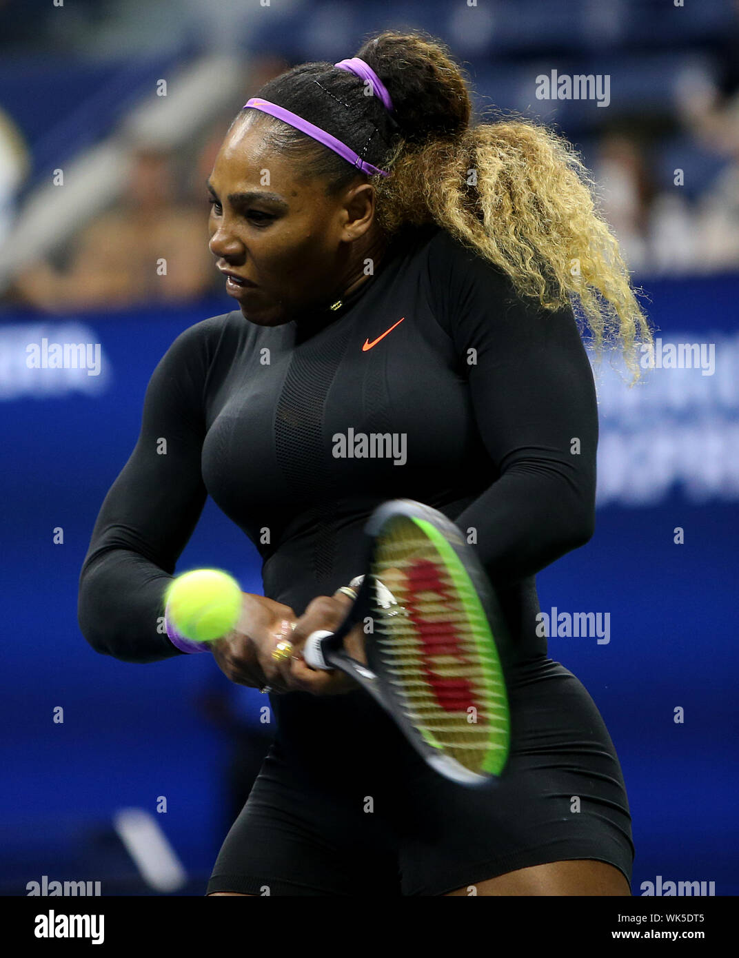 3 september 2019 New York, USA Tennis US Open 2019  03-09-2019: Tennis: US Open 2019: New York USA, New York, Flushing, Flushing Meadow - Corona Park, USTA Billie Jean King National Tennis Center -  US Open 2019 - DAY 9 - 03/09/2019  No.8 Seed the American player Serena Williams  (USA) pictured during her Quarterfinal match against Qiang Wang (CHN) in New York , Flushing Meadow- Corona Park at US Open 2019 Stock Photo