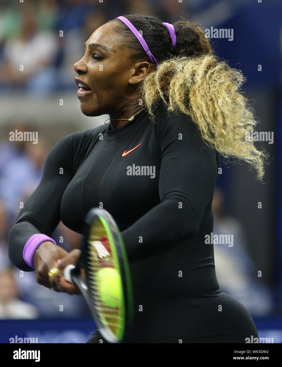 3 september 2019 New York, USA Tennis US Open 2019  03-09-2019: Tennis: US Open 2019: New York USA, New York, Flushing, Flushing Meadow - Corona Park, USTA Billie Jean King National Tennis Center -  US Open 2019 - DAY 9 - 03/09/2019  No.8 Seed the American player Serena Williams  (USA) pictured during her Quarterfinal match against Qiang Wang (CHN) in New York , Flushing Meadow- Corona Park at US Open 2019 Stock Photo