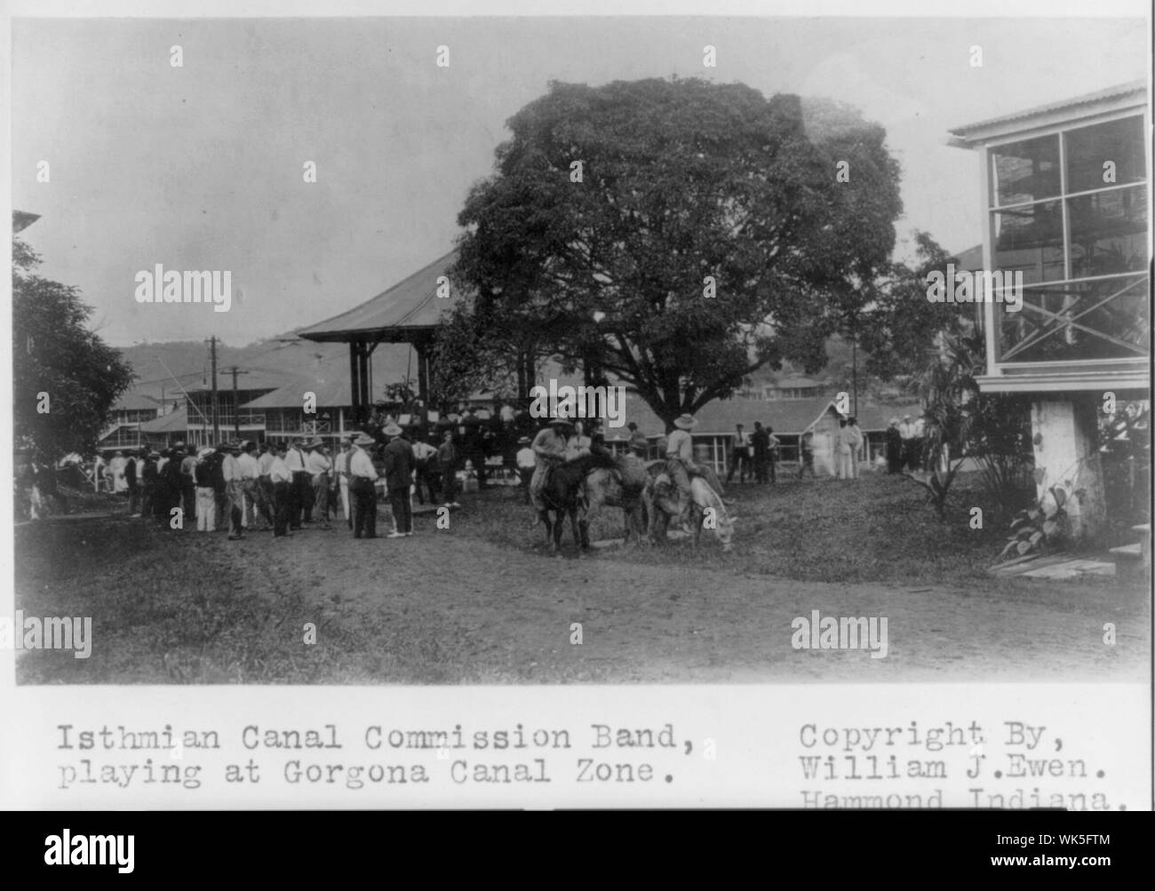Isthmian Canal Commission Band, playing at Canal Zone Stock