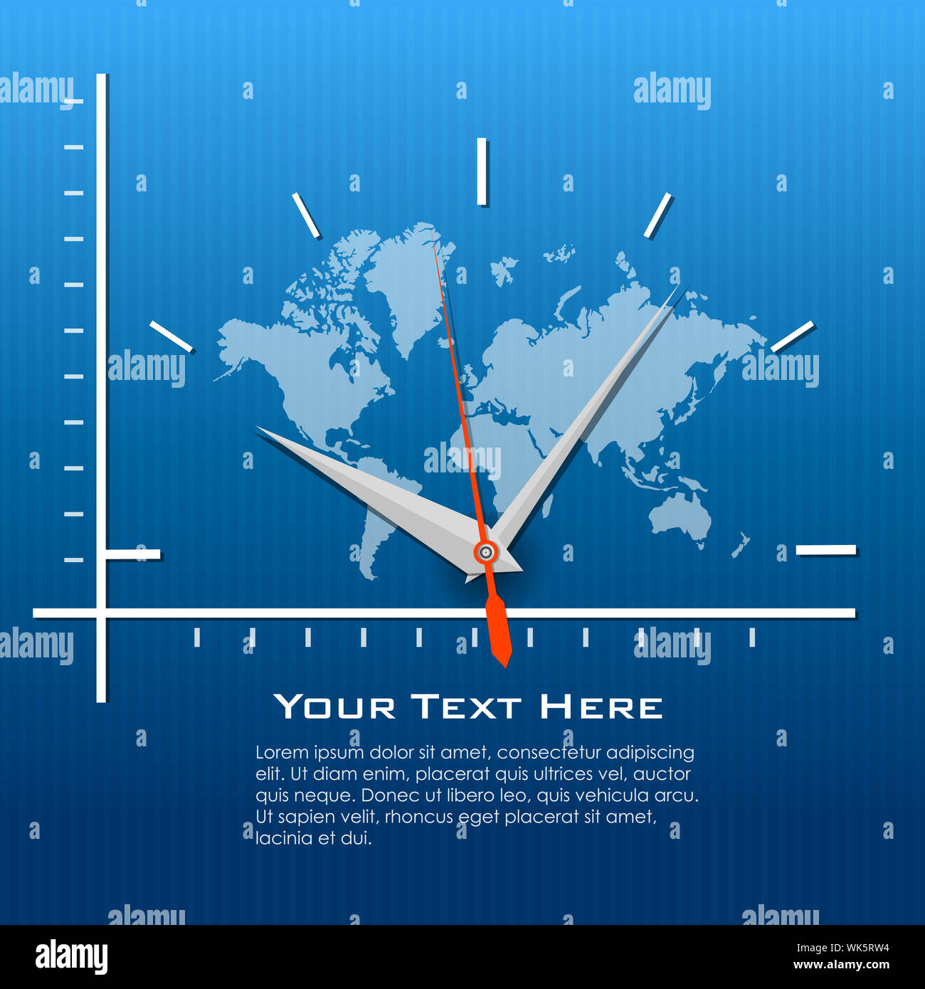 Illustration Of Clock On World Map WK5RW4 