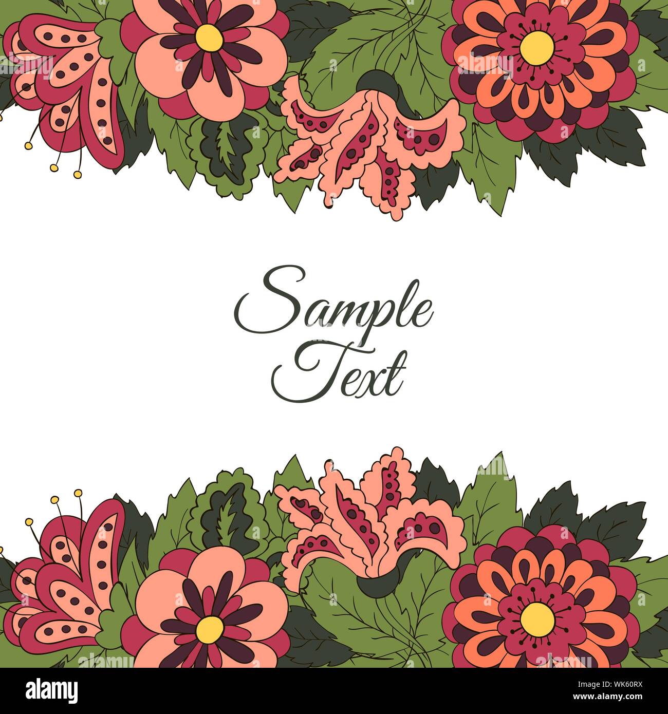 Cover for the book album. Background for inscriptions. Doodle flowers ...