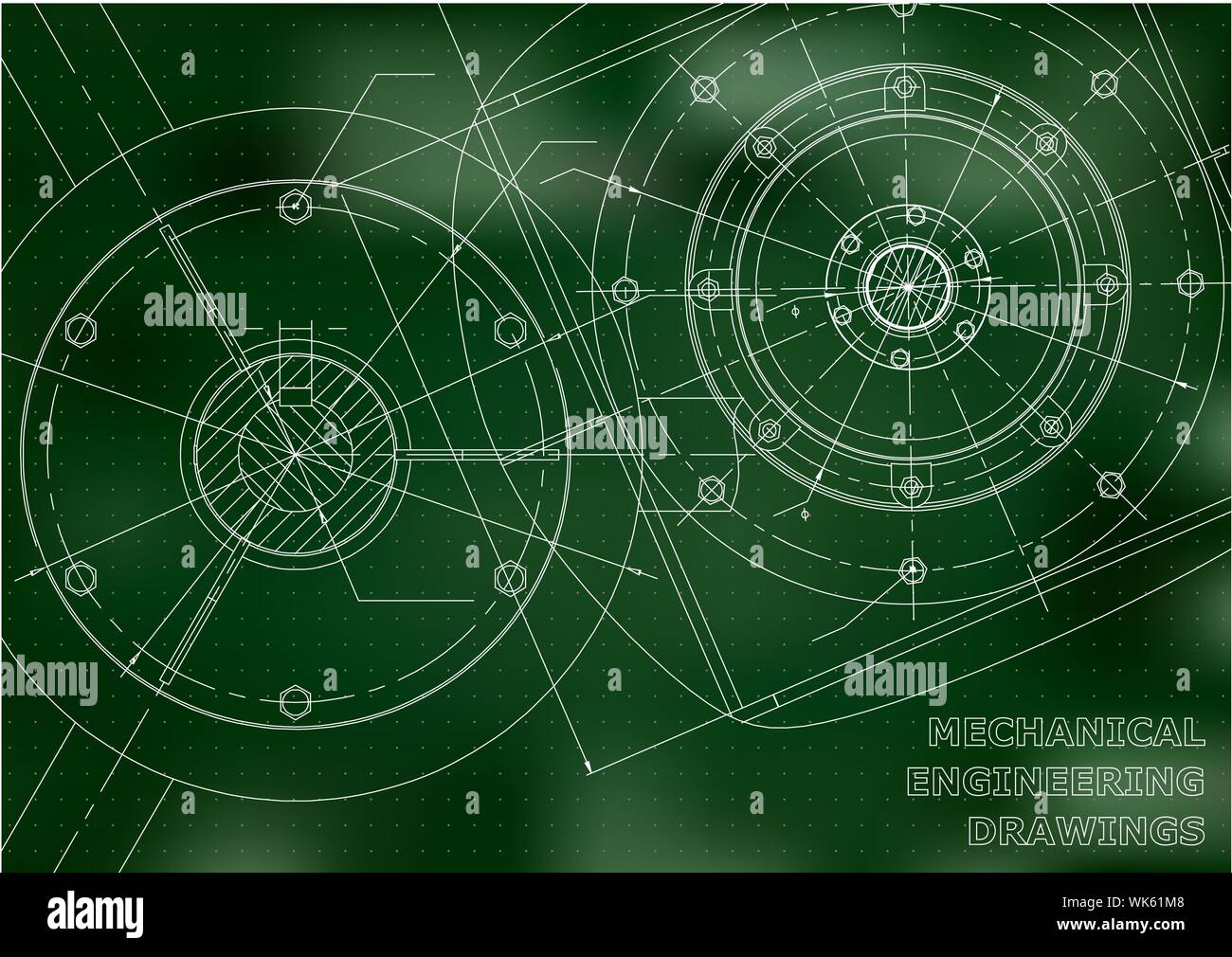 Mechanical engineering drawings. Background for inscription. Vector ...