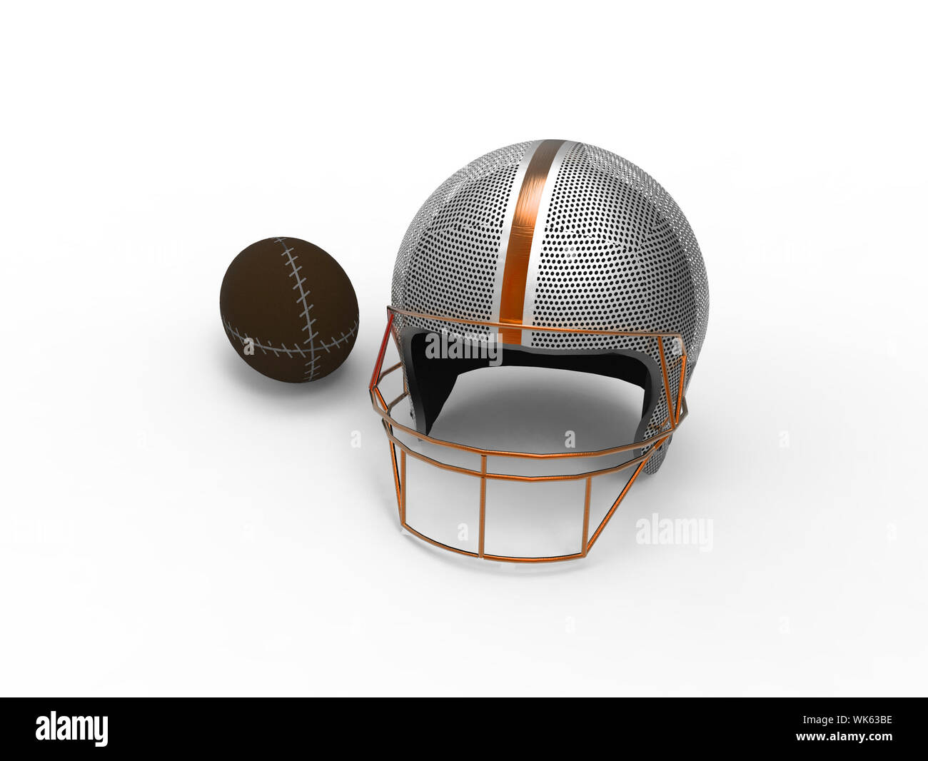 Rugby helmet and ball Stock Photo