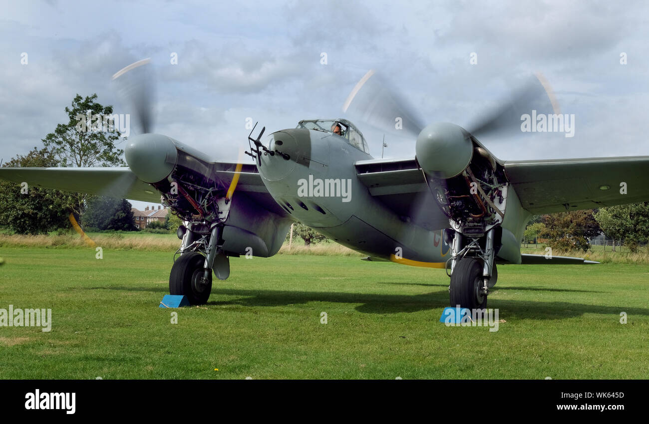 Mosquito NF11 night fighter under restoration at east Kirkby, Lincolnshire, UK. Stock Photo
