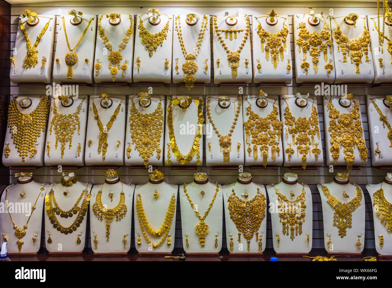 Gold market in Dubai, Deira Gold Souq Stock Photo