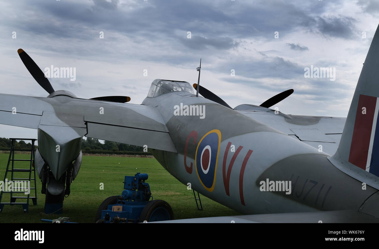 Mosquito NF11 night fighter under restoration at east Kirkby, Lincolnshire, UK. Stock Photo