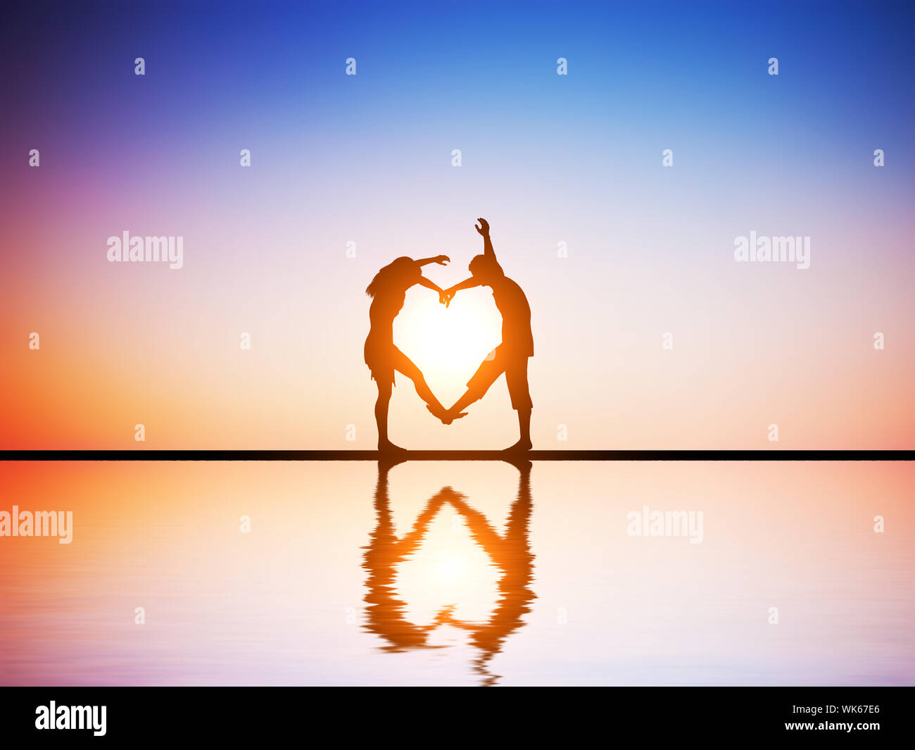 Silhouette young couple making love hi-res stock photography and images ...