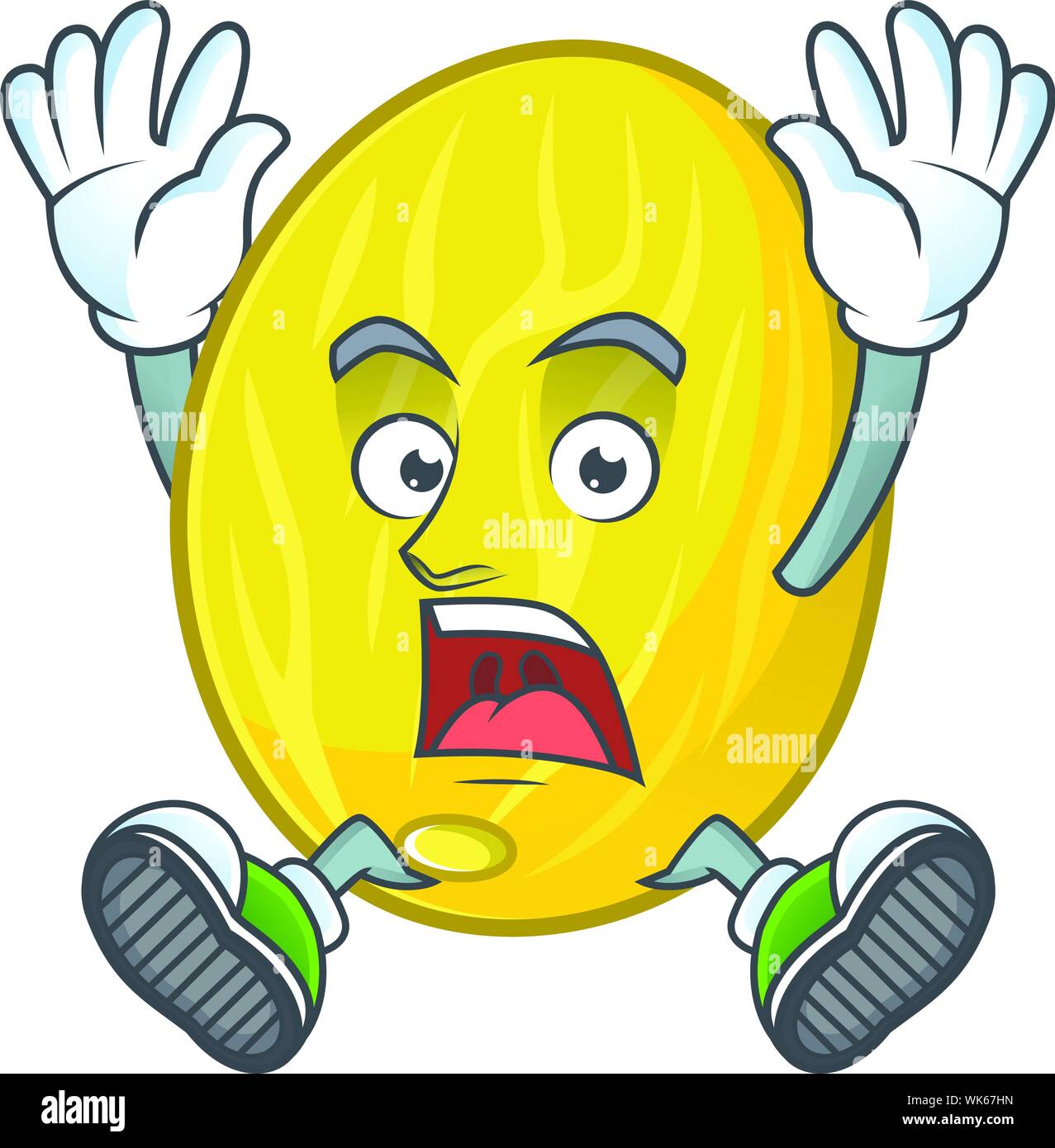 Successful melon cartoon character on white background vector