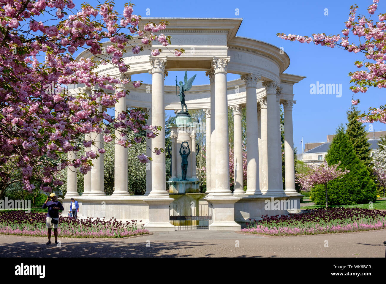 Welsh National War Memorial Alexandra Gardens Cathays Park Cardiff Wales Stock Photo