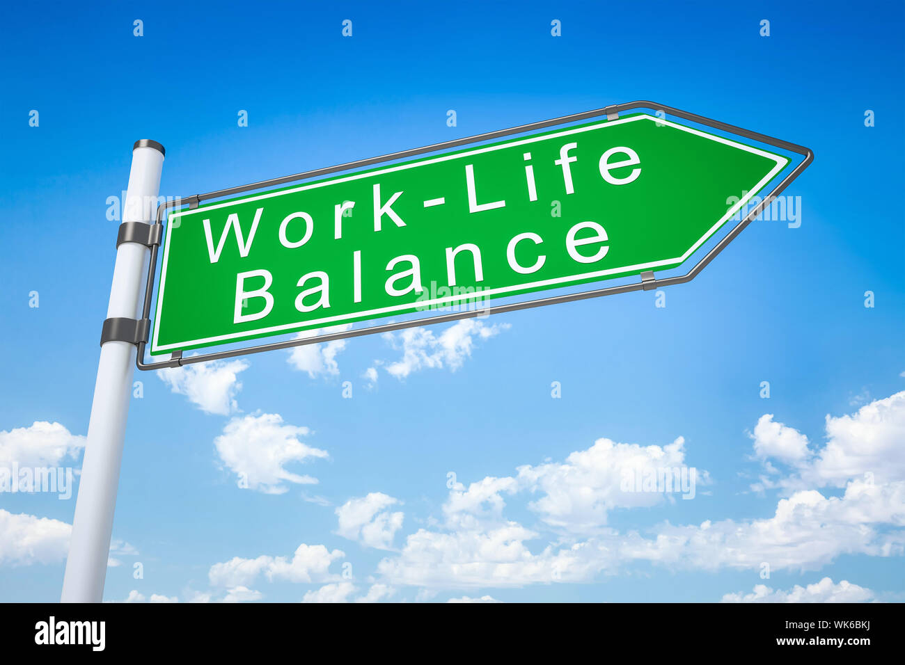 An image of a typical road sign arrow work - life balance Stock Photo ...