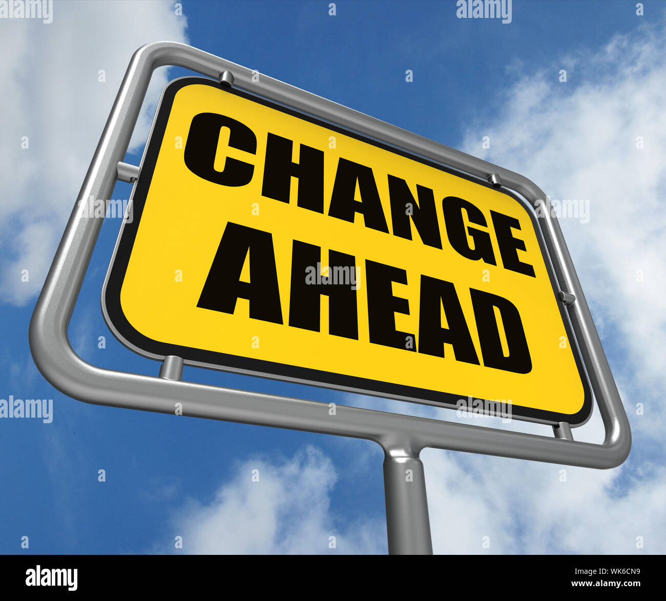 Change Ahead Sign Referring to a Different and Changing Future Stock ...